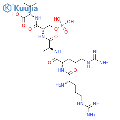 L-Valine, N-[N-[N-(N2-L-arginyl-L-arginyl)-L-alanyl]-O-phosphono-L-seryl]- structure