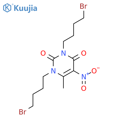 2,4(1H,3H)-PYRIMIDINEDIONE, 1,3-BIS(4-BROMOBUTYL)-6-METHYL-5-NITRO- structure
