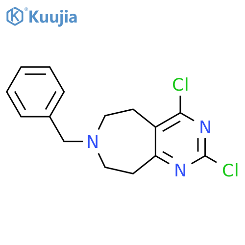 5H-Pyrimido[4,5-d]azepine, 2,4-dichloro-6,7,8,9-tetrahydro-7-(phenylmethyl)- structure