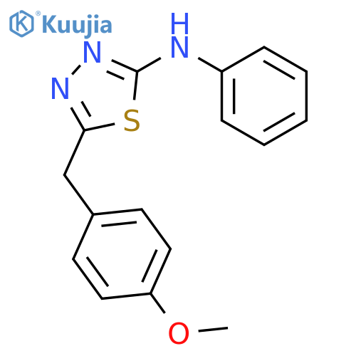 1,3,4-THIADIAZOL-2-AMINE, 5-[(4-METHOXYPHENYL)METHYL]-N-PHENYL- structure