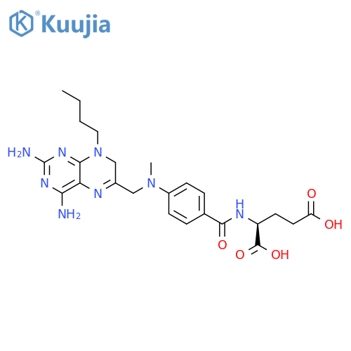 L-Glutamic acid,N-[4-[[(2,4-diamino-8-butyl-7,8-dihydro-6-pteridinyl)methyl]methylamino]benzoyl]- structure