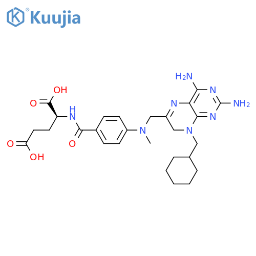 L-Glutamic acid,N-[4-[[[2,4-diamino-8-(cyclohexylmethyl)-7,8-dihydro-6-pteridinyl]methyl]methylamino]benzoyl]- structure