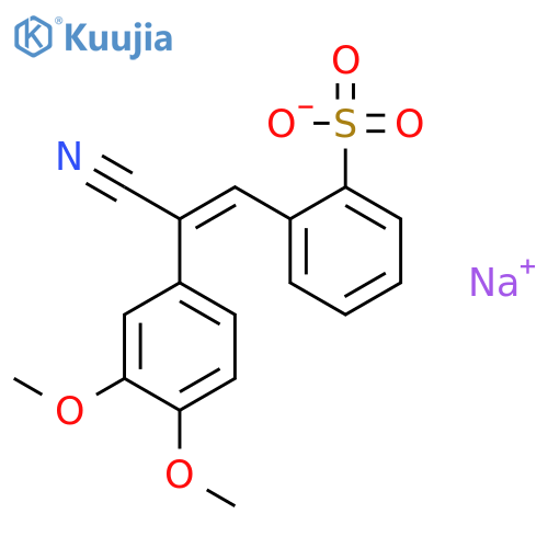 Benzenesulfonic acid,2-[2-cyano-2-(3,4-dimethoxyphenyl)ethenyl]-, sodium salt (1:1) structure