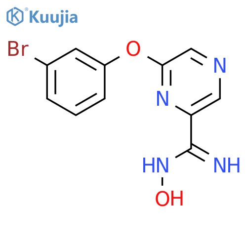 Pyrazinecarboximidamide, 6-(3-bromophenoxy)-N-hydroxy- structure
