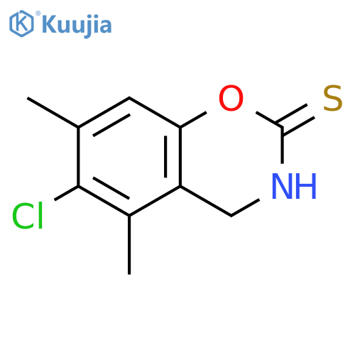 2H-1,3-BENZOXAZINE-2-THIONE, 6-CHLORO-3,4-DIHYDRO-5,7-DIMETHYL- structure