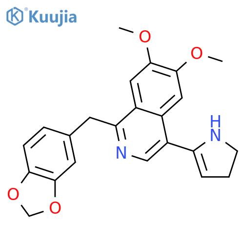 Isoquinoline,1-(1,3-benzodioxol-5-ylmethyl)-4-(4,5-dihydro-1H-pyrrol-2-yl)-6,7-dimethoxy- structure