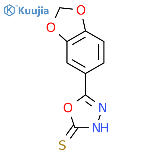 5-(1,3-dioxaindan-5-yl)-1,3,4-oxadiazole-2-thiol structure
