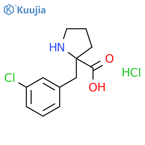 (S)-2-(3-Chlorobenzyl)pyrrolidine-2-carboxylic acid hydrochloride structure