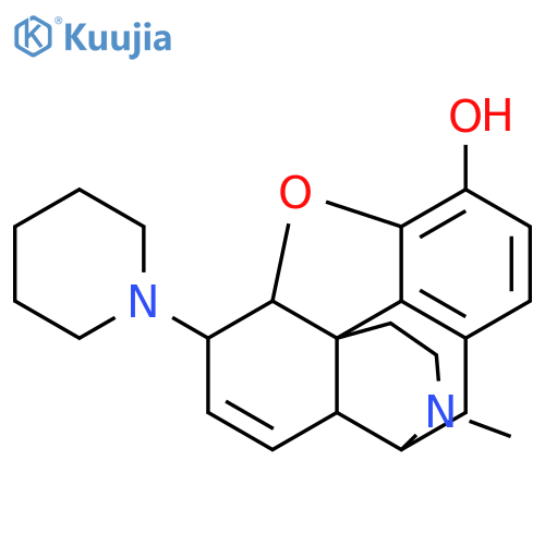 (5alpha,6alpha)-17-methyl-6-piperidin-1-yl-7,8-didehydro-4,5-epoxymorphinan-3-ol structure
