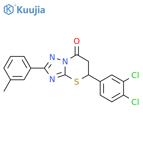 5-(3,4-dichlorophenyl)-2-(3-methylphenyl)-5H,6H,7H-1,2,4triazolo3,2-b1,3thiazin-7-one structure