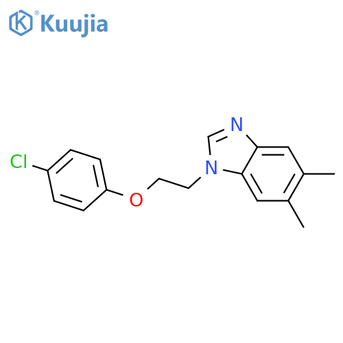 1-2-(4-chlorophenoxy)ethyl-5,6-dimethyl-1H-1,3-benzodiazole structure