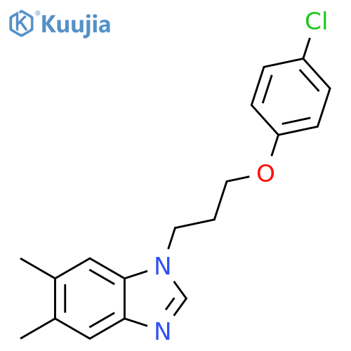 1-3-(4-chlorophenoxy)propyl-5,6-dimethyl-1H-1,3-benzodiazole structure