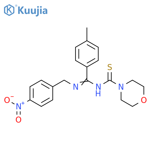 N-(1E)-(4-methylphenyl)({(4-nitrophenyl)methylimino})methylmorpholine-4-carbothioamide structure