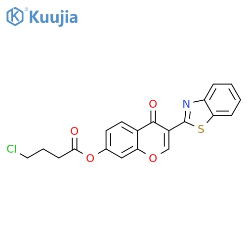 3-(1,3-benzothiazol-2-yl)-4-oxo-4H-chromen-7-yl 4-chlorobutanoate structure