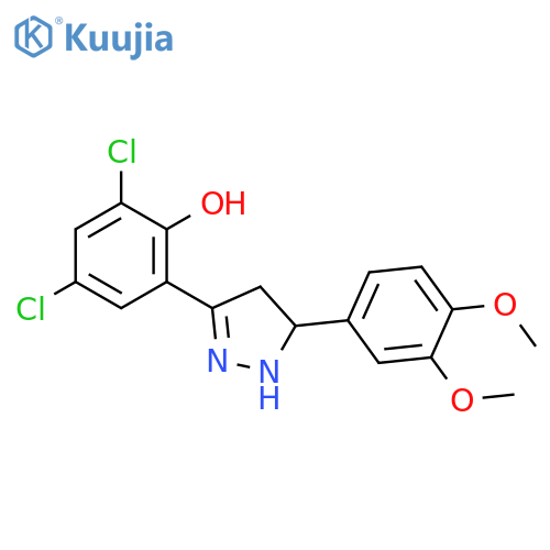 2,4-dichloro-6-5-(3,4-dimethoxyphenyl)-4,5-dihydro-1H-pyrazol-3-ylphenol structure