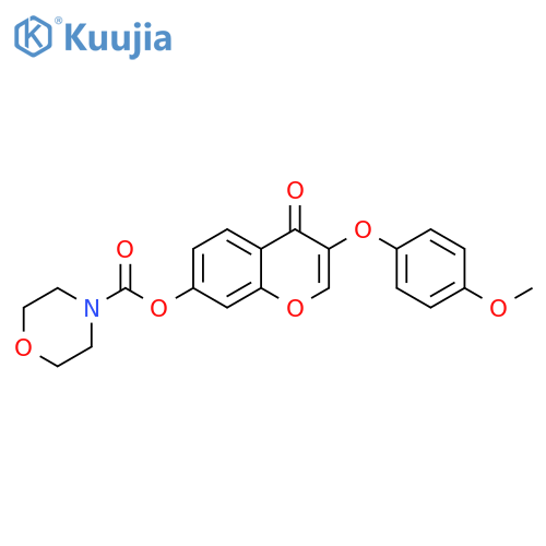 3-(4-methoxyphenoxy)-4-oxo-4H-chromen-7-yl morpholine-4-carboxylate structure