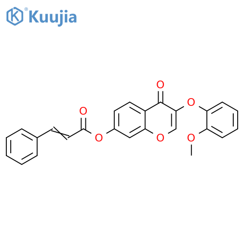 3-(2-methoxyphenoxy)-4-oxo-4H-chromen-7-yl (2E)-3-phenylprop-2-enoate structure