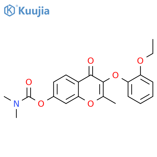 3-(2-ethoxyphenoxy)-2-methyl-4-oxo-4H-chromen-7-yl N,N-dimethylcarbamate structure