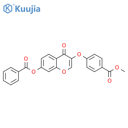 Benzoic acid, 4-[[7-(benzoyloxy)-4-oxo-4H-1-benzopyran-3-yl]oxy]-, methyl ester structure