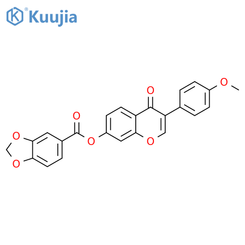 3-(4-methoxyphenyl)-4-oxo-4H-chromen-7-yl 2H-1,3-benzodioxole-5-carboxylate structure