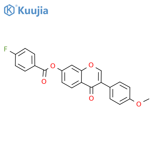 3-(4-methoxyphenyl)-4-oxo-4H-chromen-7-yl 4-fluorobenzoate structure