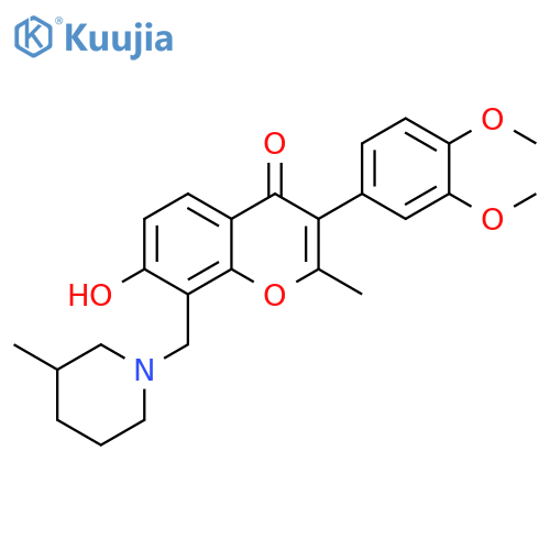 3-(3,4-dimethoxyphenyl)-7-hydroxy-2-methyl-8-(3-methylpiperidin-1-yl)methyl-4H-chromen-4-one structure