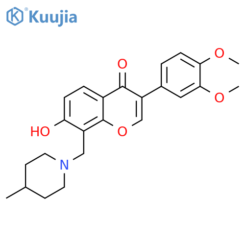 3-(3,4-dimethoxyphenyl)-7-hydroxy-8-(4-methylpiperidin-1-yl)methyl-4H-chromen-4-one structure