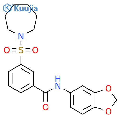 3-(azepane-1-sulfonyl)-N-(2H-1,3-benzodioxol-5-yl)benzamide structure