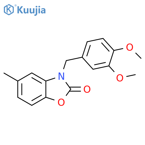 3-(3,4-dimethoxyphenyl)methyl-5-methyl-2,3-dihydro-1,3-benzoxazol-2-one structure
