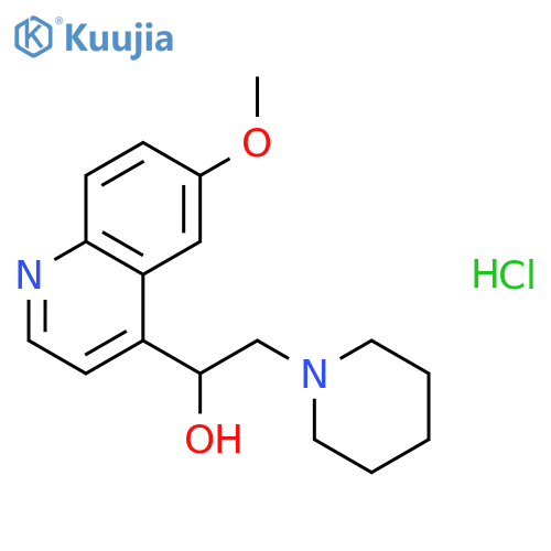 4-Quinolinemethanol,6-methoxy-a-(1-piperidinylmethyl)-,hydrochloride (1:1) structure