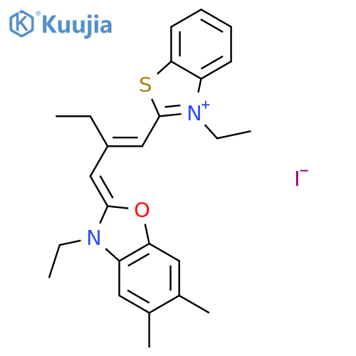 Benzoxazolium,3-ethyl-2-[2-[(3-ethyl-2(3H)-benzothiazolylidene)methyl]-1-buten-1-yl]-5,6-dimethyl-,iodide (1:1) structure