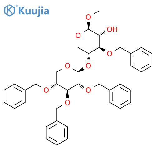 β-D-Xylopyranoside, methyl 3-O-(phenylmethyl)-4-O-[2,3,4-tris-O-(phenylmethyl)-β-D-xylopyranosyl]- structure