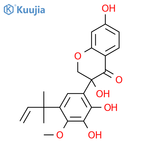 4H-1-Benzopyran-4-one,3-[5-(1,1-dimethyl-2-propen-1-yl)-2,3-dihydroxy-4-methoxyphenyl]-2,3-dihydro-3,7-dihydroxy- structure