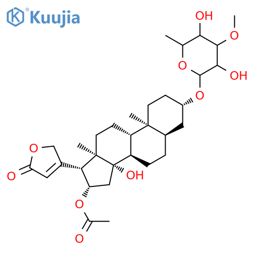 Card-20(22)-enolide,16-(acetyloxy)-3-[(6-deoxy-3-O-methyl-a-L-mannopyranosyl)oxy]-14-hydroxy-, (3b,5b,16b)- (9CI) structure
