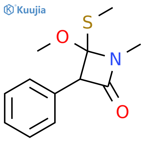 2-Azetidinone, 4-methoxy-1-methyl-4-(methylthio)-3-phenyl- structure