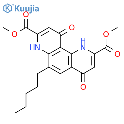 1,7-Phenanthroline-2,8-dicarboxylicacid, 1,4,7,10-tetrahydro-4,10-dioxo-6-pentyl-, 2,8-dimethyl ester structure