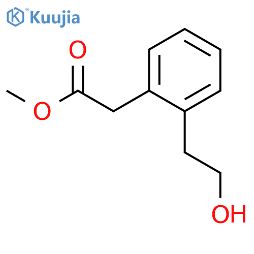 Benzeneacetic acid, 2-(2-hydroxyethyl)-, methyl ester structure