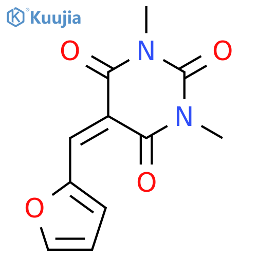 5-(furan-2-yl)methylidene-1,3-dimethyl-1,3-diazinane-2,4,6-trione structure