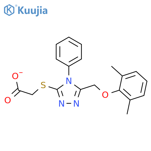 Acetic acid,2-[[5-[(2,6-dimethylphenoxy)methyl]-4-phenyl-4H-1,2,4-triazol-3-yl]thio]- structure