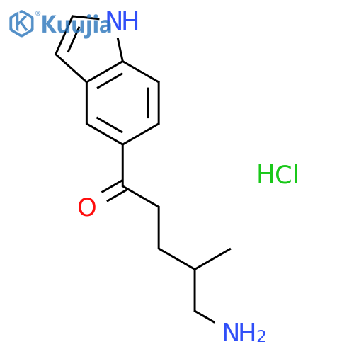 1-Propanone,1-[3-(2-amino-1-methylethyl)-1H-indol-5-yl]-, hydrochloride (1:1) structure