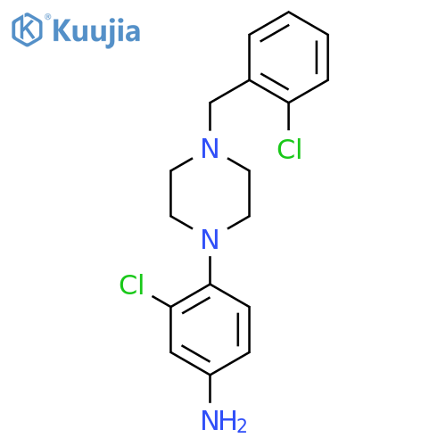 3-Chloro-4-(4-(2-chlorobenzyl)piperazin-1-yl)aniline structure