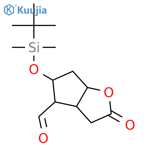 2H-Cyclopenta[b]furan-4-carboxaldehyde,5-[[(1,1-dimethylethyl)dimethylsilyl]oxy]hexahydro-2-oxo-, [3aR-(3aa,4a,5b,6aa)]- (9CI) structure