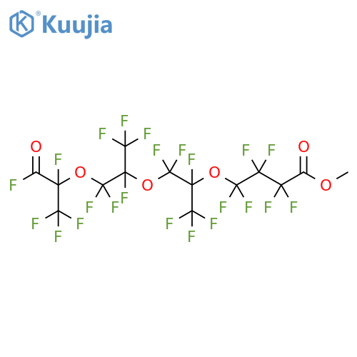 Butanoic acid,4-[1-[[1-[difluoro[1,2,2,2-tetrafluoro-1-(fluorocarbonyl)ethoxy]methyl]-1,2,2,2-tetrafluoroethoxy]difluoromethyl]-1,2,2,2-tetrafluoroethoxy]-2,2,3,3,4,4-hexafluoro-, methyl ester structure
