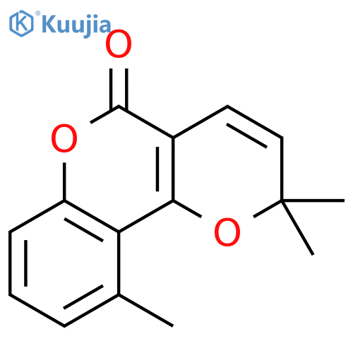 2H,5H-Pyrano[3,2-c][1]benzopyran-5-one,2,2,10-trimethyl- (9CI) structure
