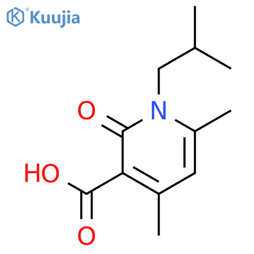 3-Pyridinecarboxylic acid,1,2-dihydro-4,6-dimethyl-1-(2-methylpropyl)-2-oxo- structure