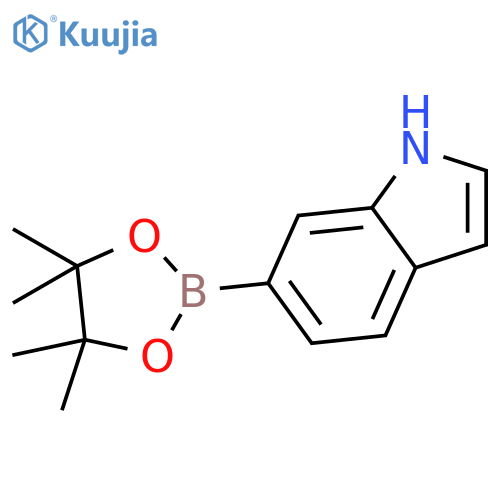 6-(tetramethyl-1,3,2-dioxaborolan-2-yl)-1H-indole structure