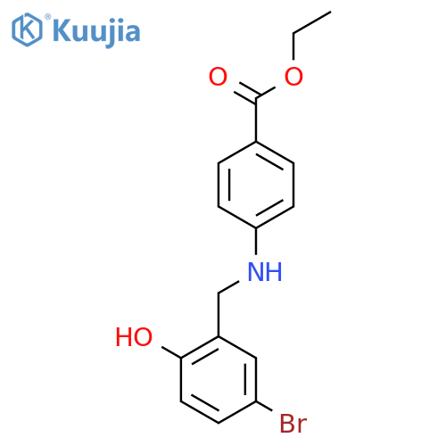 Benzoic acid, 4-[[(5-bromo-2-hydroxyphenyl)methyl]amino]-, ethyl ester structure