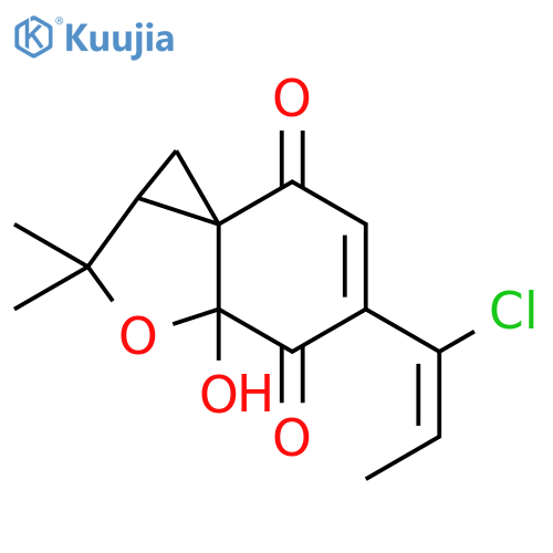 1H,7H-Cyclopropa[c]benzofuran-4,7(3aH)-dione,5-[(1Z)-1-chloro-1-propen-1-yl]-1a,2-dihydro-3a-hydroxy-2,2-dimethyl-,(1aR,3aS,7aS)- structure