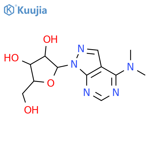 1H-Pyrazolo[3,4-d]pyrimidin-4-amine,N,N-dimethyl-1-b-D-ribofuranosyl- structure