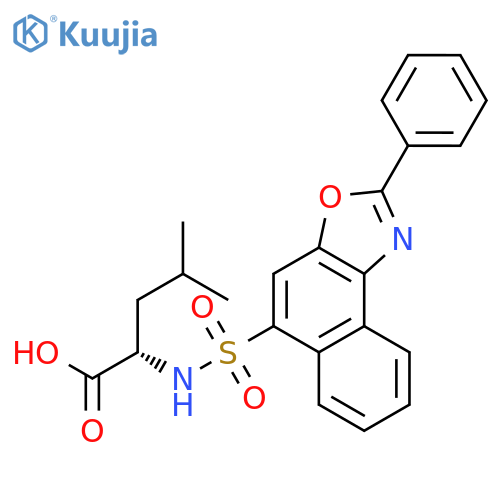L-Leucine, N-[(2-phenylnaphth[1,2-d]oxazol-5-yl)sulfonyl]- structure